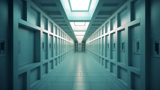 Modern prison corridor
